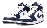 nike Air Jordan 1 Mid White Metallic Gold Obsidian