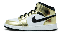 nike Air Jordan 1 Mid Metallic Gold Black White (GS)